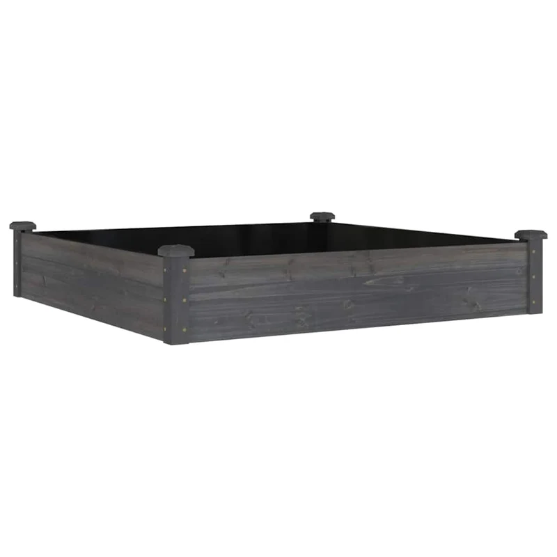 Jardinera Arriate Forro Madera Maciza Abeto Marrón 120x120x25cm