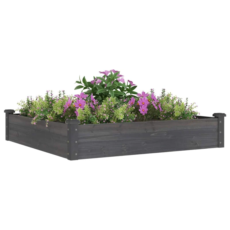Jardinera Arriate Forro Madera Maciza Abeto Marrón 120x120x25cm