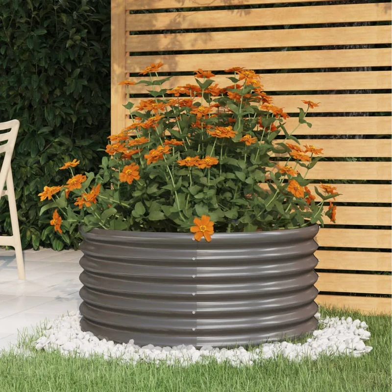 Jardinera De Acero Galvanizado Gris 80x80x36 Cm
