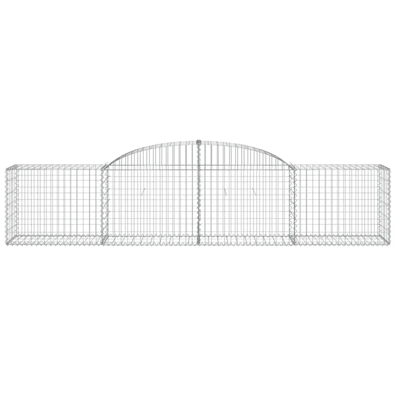 Cestas De Gaviones 7 Uds Forma De Arco Hierro 300x50x60/80 Cm