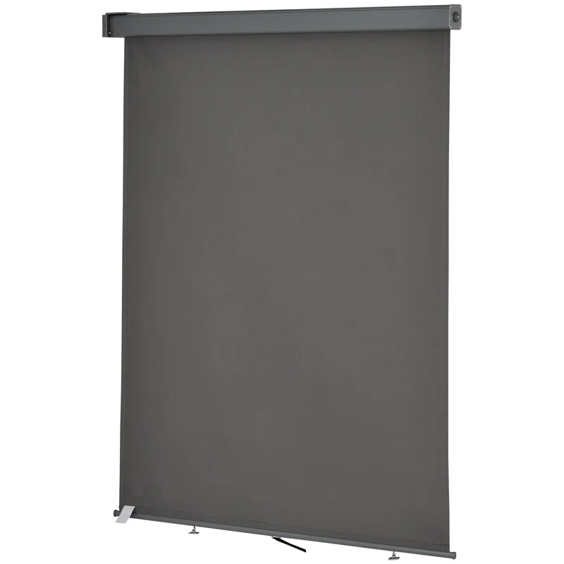 Toldo para Balcón Doble Posición Colocación en Techo o Pared Función Vertical y Horizontal con Tirador para Sombra y Privacidad 160x250 cm Gris