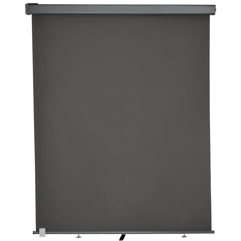 Toldo para Balcón Doble Posición Colocación en Techo o Pared Función Vertical y Horizontal con Tirador para Sombra y Privacidad 160x250 cm Gris