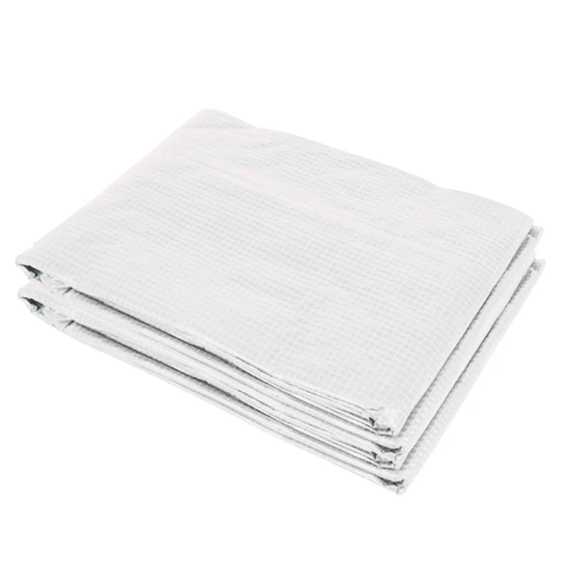 Outsunny Plásticos para Invernaderos 3,5x3x2 m Cubierta de Repuesto para Invernadero de Polietileno con 6 Ventanas y Puerta Enrollable Protección de Plantas para Jardín Blanco