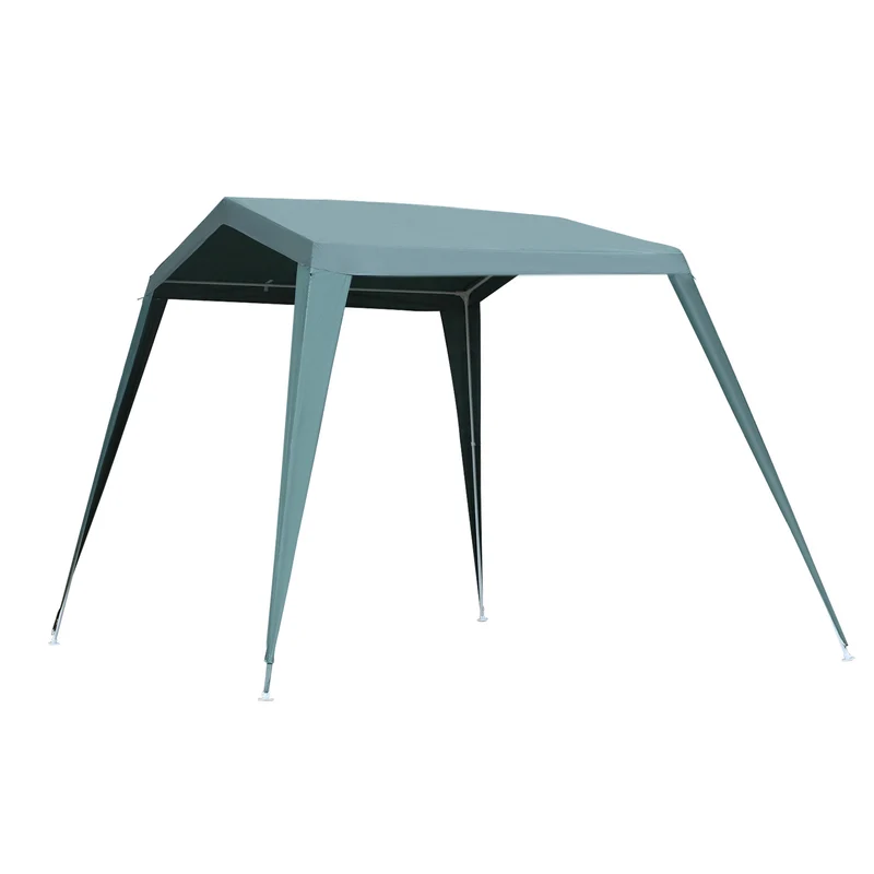Outsunny Carpa Desmontable Carpa Pabellón de Jardín de Tubo de Acero Carpa Plegable para Camping 330x240x215 cm Pérgola de Color Verde