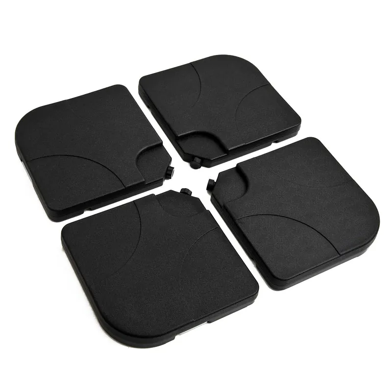Outsunny Base de Sombrilla o Pie para Parasol tipo Soporte de 4 piezas de plástico 100x100x7,5 cm Negro