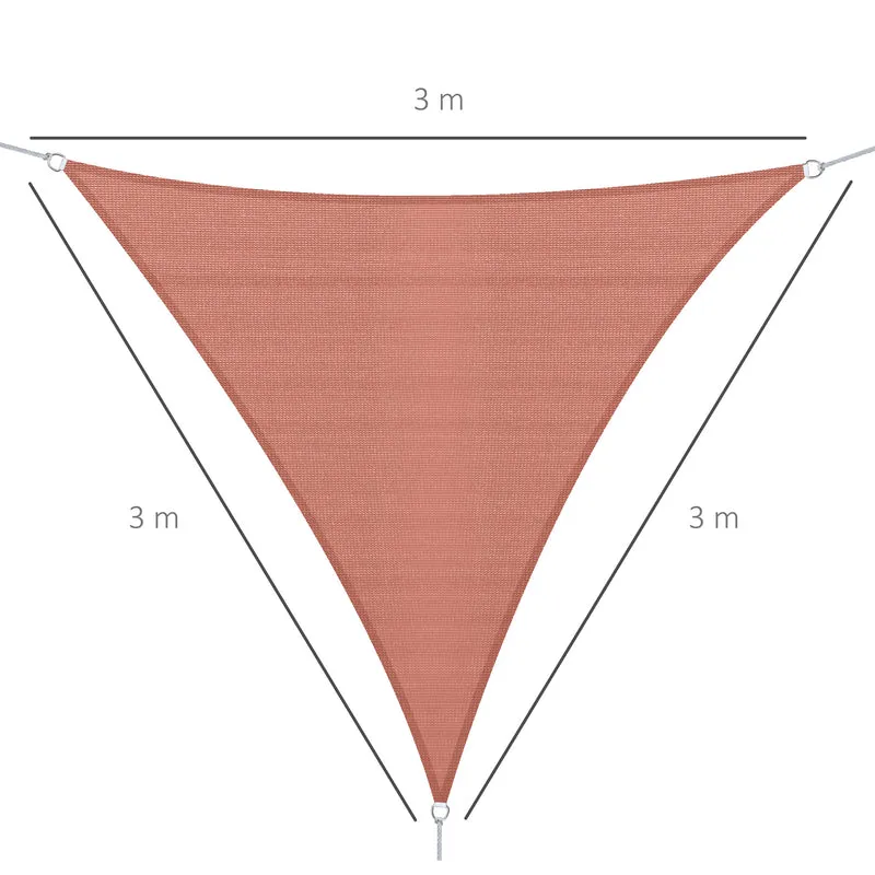 Outsunny - Toldo vela triangulo (varios tamaños y colores), tamaño 3x3x3m, color rojo