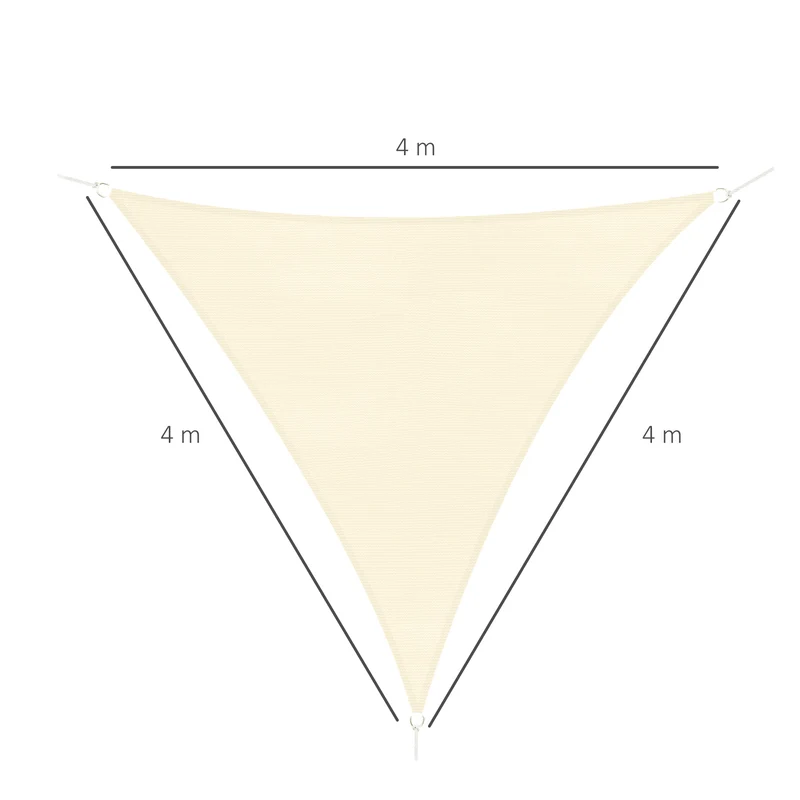 Outsunny - Toldo vela triangulo (varios tamaños y colores), tamaño 4x4x4m, color Beige