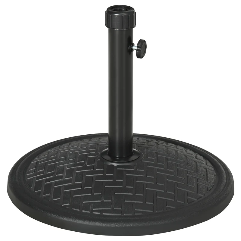 Outsunny Base de Sombrilla de Hormigón Soporte para Parasol de 14 kg Pie de Parasol para Mástil de Ø32-38 mm para Jardín Terraza Patio Ø46x34 cm Negro