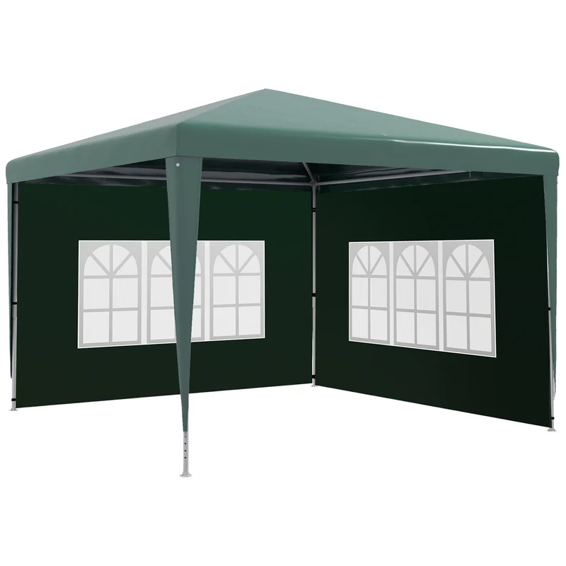 Outsunny Conjunto de Carpa Incluye 1 Carpa de Jardín 3x3 m Anti-UV Impermeable y 2 Paredes Laterales 3x2 m para Carpa 3x3 m y 3x6 m para Terraza Patio Exterior Verde