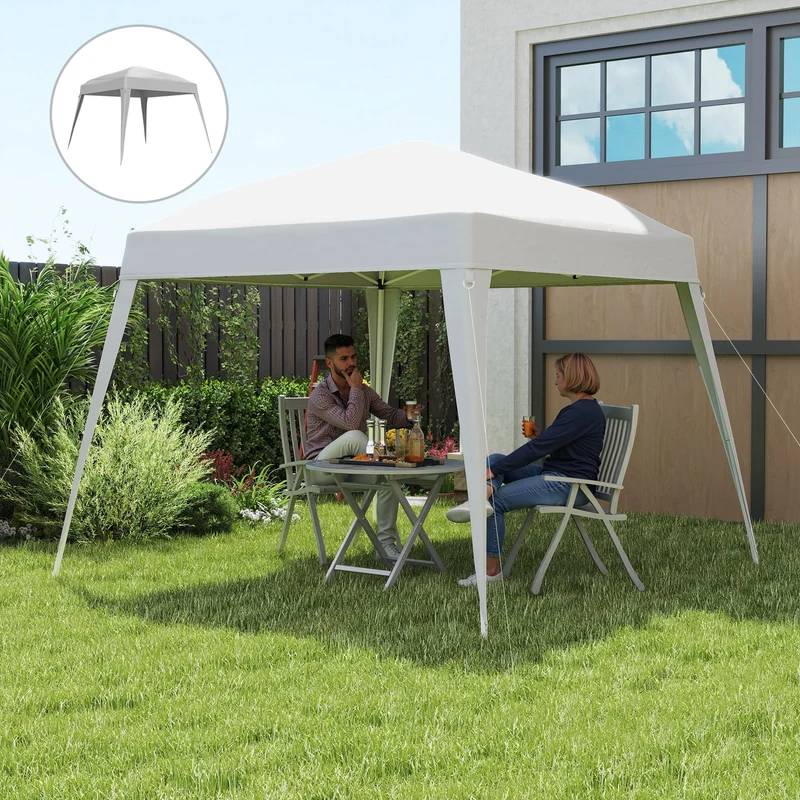 Outsunny Toldo de Pérgola de Recambio 3x3m Techo de Repuesto para Carpa Plegable de Jardín de Tela Oxford con Protección UPF 50+ Impermeable Cierres de Velcro y Ganchos Elásticos Blanco