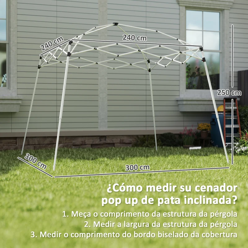Outsunny Toldo de Pérgola de Recambio 3x3m Techo de Repuesto para Carpa Plegable de Jardín de Tela Oxford con Protección UPF 50+ Impermeable Cierres de Velcro y Ganchos Elásticos Blanco