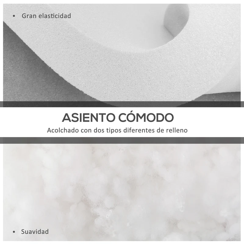 Outsunny Conjunto de Cojines para Sillas de Comedor 42x42x5 cm Juego de 4 Piezas Cojines para Sillas de Jardín Impermeable con 2 Amarres de Fijación Gris Oscuro