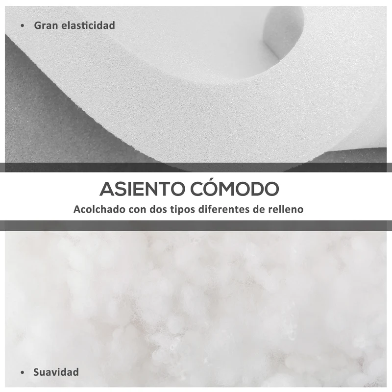 Outsunny Conjunto de Cojines para Sillas de Comedor 42x42x5 cm Juego de 4 Piezas Cojines para Sillas de Jardín Impermeable con 2 Amarres de Fijación Crema