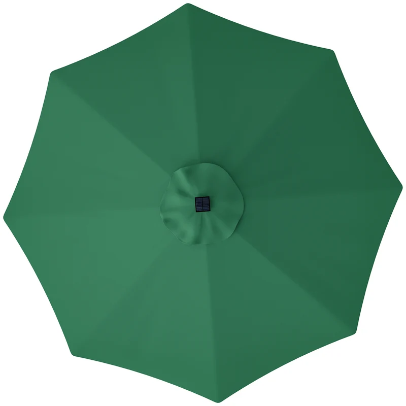 Outsunny Toldo de Recambio de Sombrilla de 3 m Toldo de Repuesto para Sombrilla de Patio con Ventilación Superior Protección UV 50+ Cubierta de Repuesto para Parasol de Poliéster para Exteriores Verde