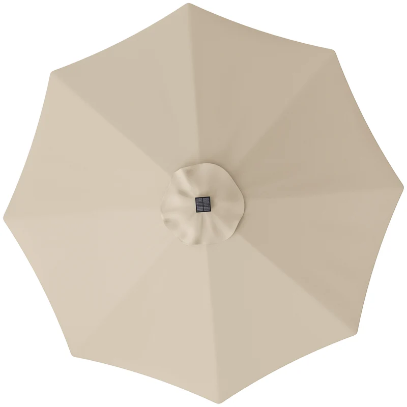 Outsunny Toldo de Recambio de Sombrilla de 3 m Toldo de Repuesto para Sombrilla de Patio con Ventilación Superior Protección UV 50+ Cubierta de Repuesto para Parasol de Poliéster para Exteriores Caqui