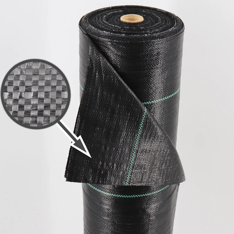 Película De Mantillo Para Malas Hierbas De Tejido De Suelo De 80 M², 100 G, 1,65 M De Ancho