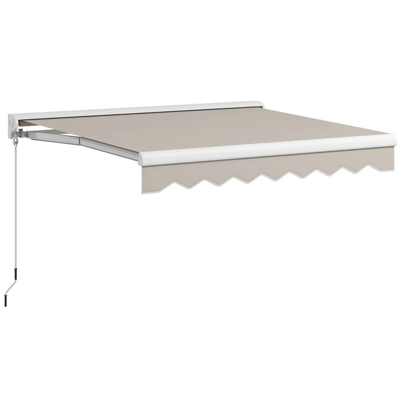 Outsunny Toldo Retráctil Eléctrico o Manual 250x200 cm Toldo Portátil Toldo para Balcón con Mando a Distancia Manivela Manual y Marco de Aluminio para Ventana Puerta Terraza Patio Crema