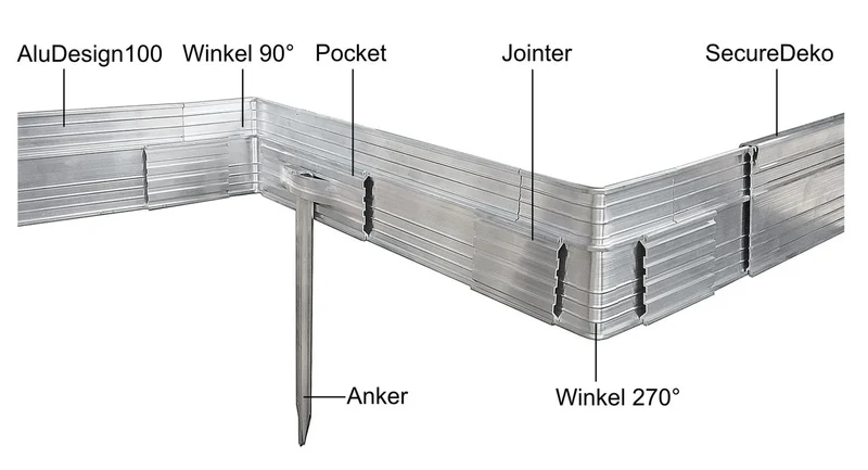 Borduras De Aluminio Flexibles 10-14 Cm Para Jardín, Fáciles De Montar Y Resistentes A La Intemperie