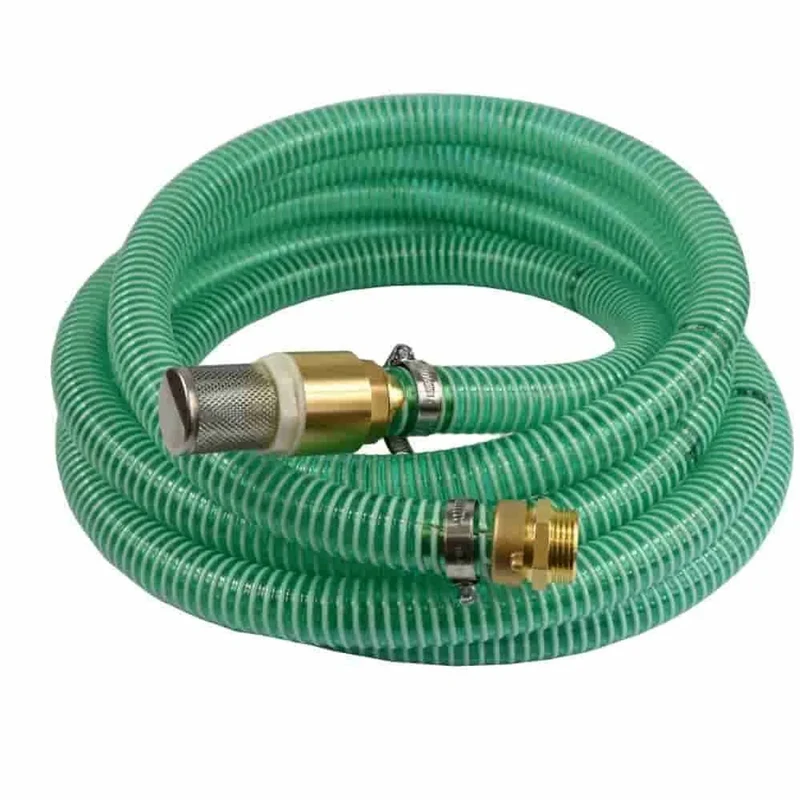 Manguera Succión 25 Mm 6 M En Pvc Reforzado Con Válvula Antirretorno Y Racor Macho 1 Pulgada