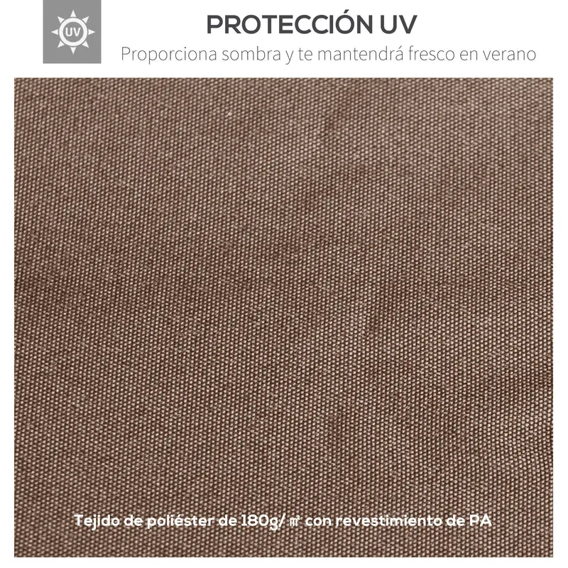 Outsunny Techo de Repuesto 300x300 cm para Cenador de Jardín Cubierta de Repuesto de Gazebo Pabellón Exterior con 8 Orificios de Drenaje y Ventilación Café
