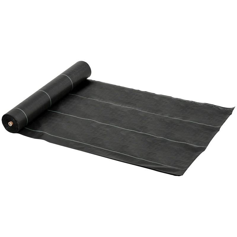 Outsunny Malla Antihierbas Malla Antihierbas 2x50 m Malla Antimaleza Malla Geotextil contra Malas Hierbas y Malezas 100 g/m² para Jardín Terraza Patio Negro
