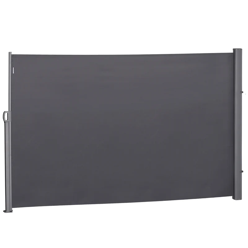 Outsunny Pantalla de Toldo Lateral Retráctil para Terraza Patio o Jardín de Mampara de Privacidad para Exterior Plegable Gris 300x160cm