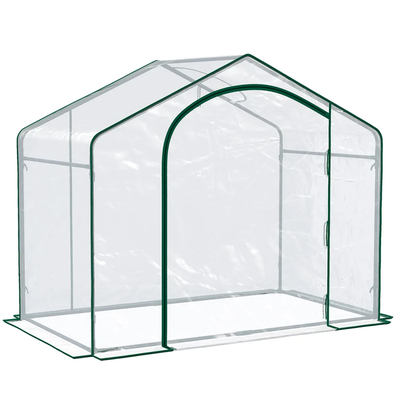 Outsunny Invernadero Transparente de Jardín Vivero Casero Plantas 180x100x168cm Marco Acero Jardinería Invernadero