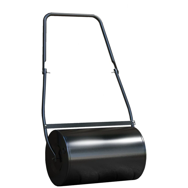 DURHAND Rodillo de Césped de Jardín Apisonadora de Césped de Acero 38L Llena de Agua o Arena Medida de Rodillo Φ50x32cm Asa Desmontable