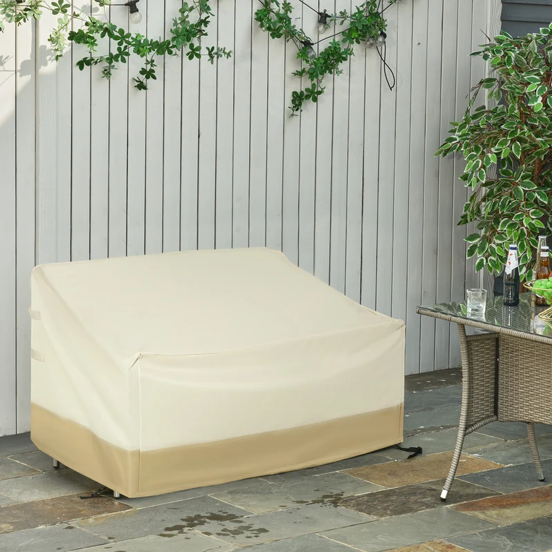 Outsunny Funda Protectora para Banco 2-3 Plaza Cubierta de Muebles Impermeable Exterior Jardín Protección contra Lluvia y Sol 152x87x59/79cm 600D Tela Oxford