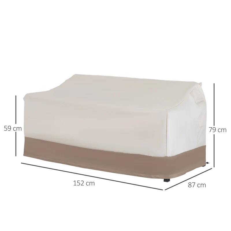 Outsunny Funda Protectora para Banco 2-3 Plaza Cubierta de Muebles Impermeable Exterior Jardín Protección contra Lluvia y Sol 152x87x59/79cm 600D Tela Oxford
