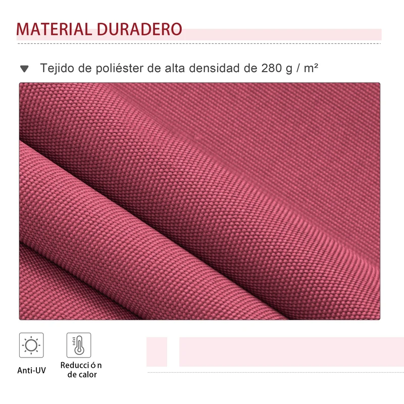 Outsunny Toldo Manual Retráctil 395x245 cm Toldo para Balcón con Manivela de Metal Impermeable y Anti-UV Toldo Enrollable de Exterior para Jardín Terraza Ventanas Rojo