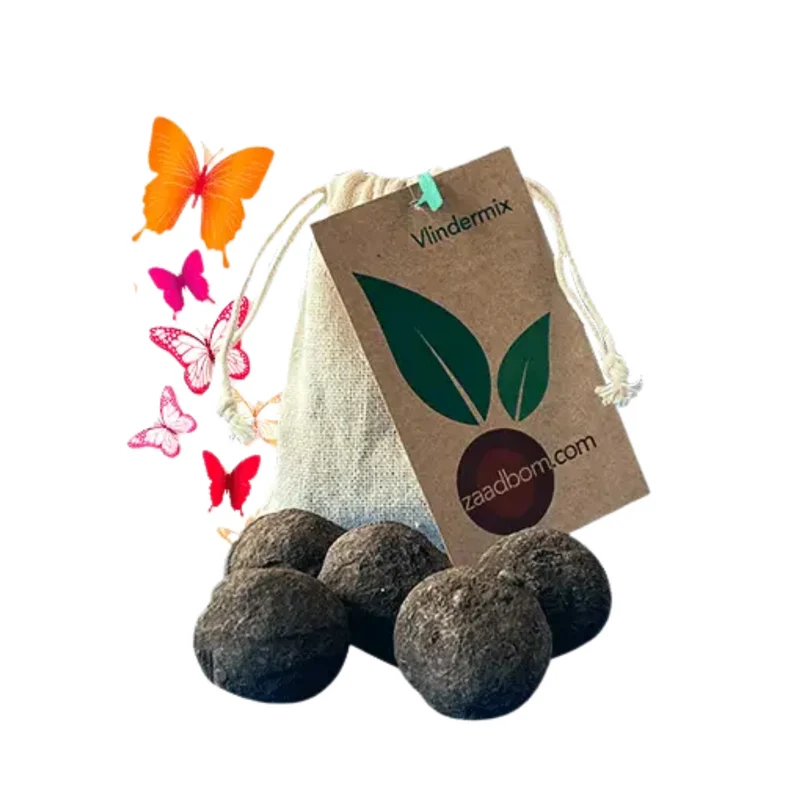 5 Bombas De Semillas En Bolsas De Yute Butterfly Mix