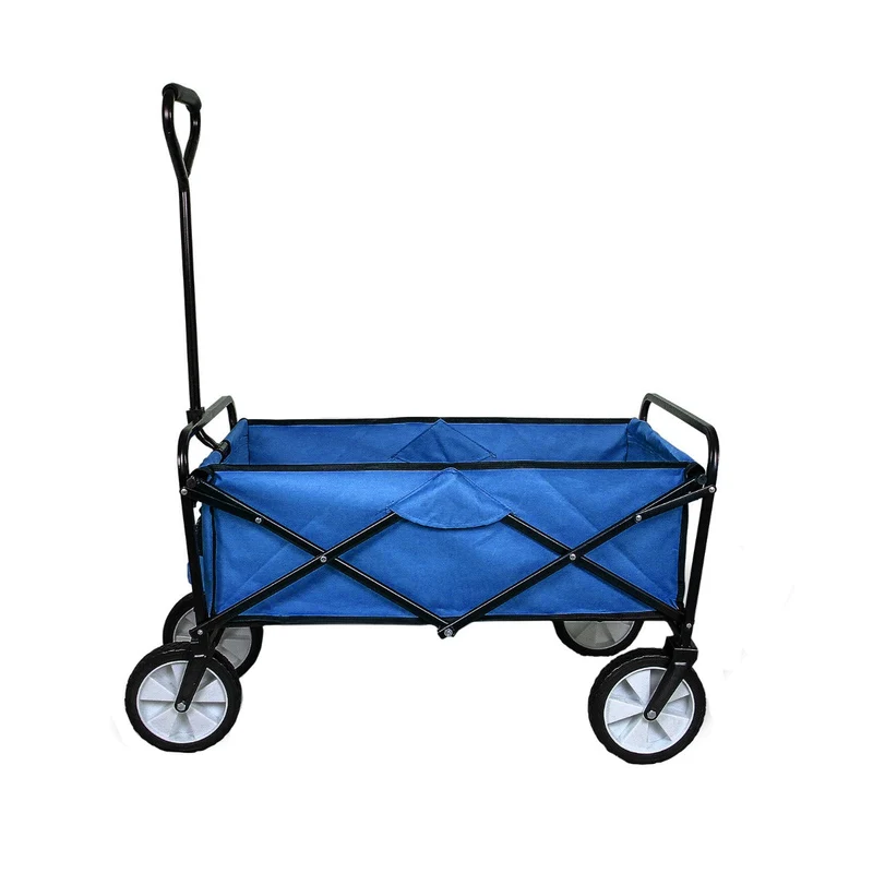 Carretilla De Jardín Plegable Azul Para Jardinería Con Funda Impermeable
