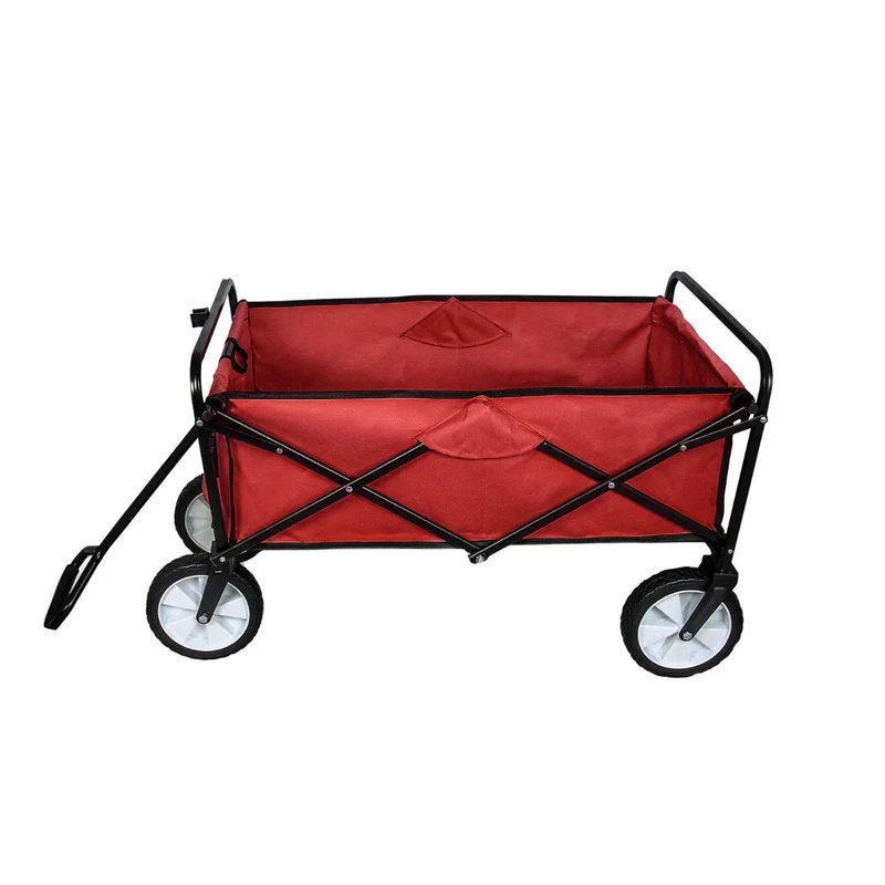 Carretilla De Jardín Plegable Roja Para Jardinería Con Funda Impermeable