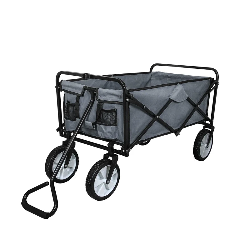 Carretilla De Jardín Plegable Gris Para Jardinería Con Funda Impermeable