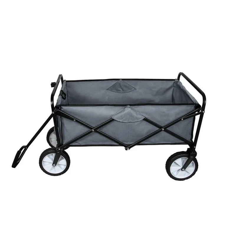 Carretilla De Jardín Plegable Gris Para Jardinería Con Funda Impermeable