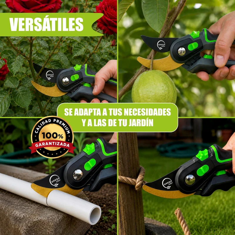 GREEN GOF Tijeras De Podar Profesionales Premium, Hoja De Titanio Y Acero Japonés Sk5, Cortes De Hasta 35 Mm.