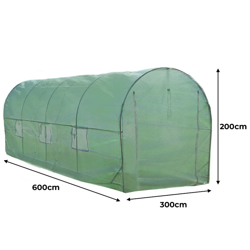 Invernadero Politúnel Con Estantería Galvanizada De Jardín Carpa De Cultivo 25mm 6m X 3m