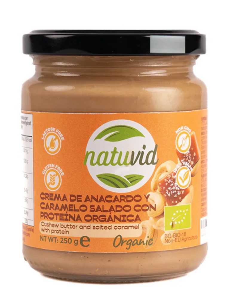 Crema de Anacardo con Coco BIO Natuvid | 250g | 100% Natural | Vegana, Sin Gluten, Sin Lactosa, Sin Aceite de Palma