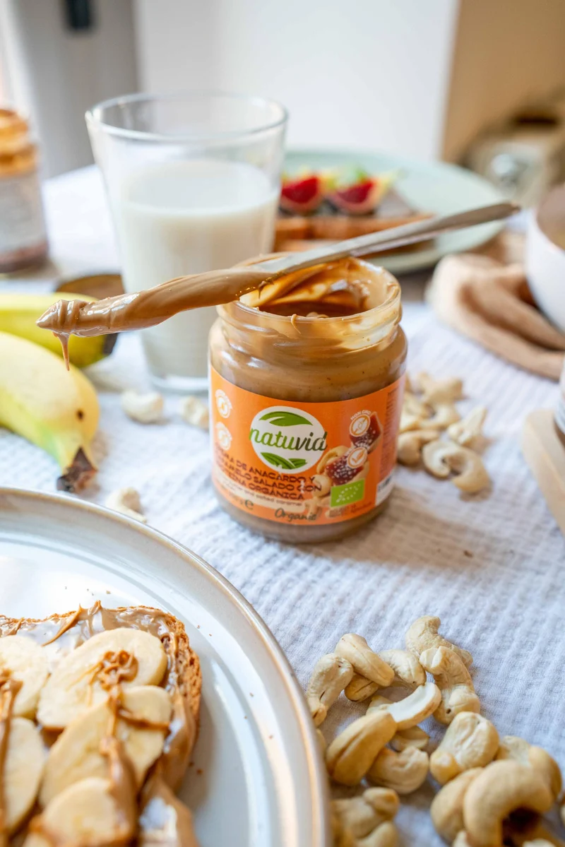 Crema de Anacardo con Coco BIO Natuvid | 250g | 100% Natural | Vegana, Sin Gluten, Sin Lactosa, Sin Aceite de Palma
