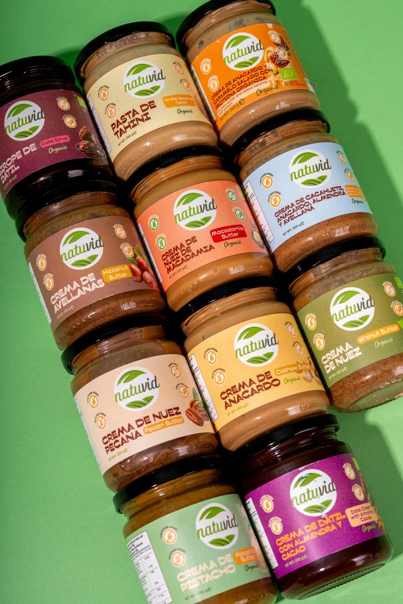 Crema de Nuez Natuvid BIO | 250gr | SIN GLUTEN | SIN LACTOSA | 100% VEGANA | NON-GMO | Sin Azúcares Añadidos