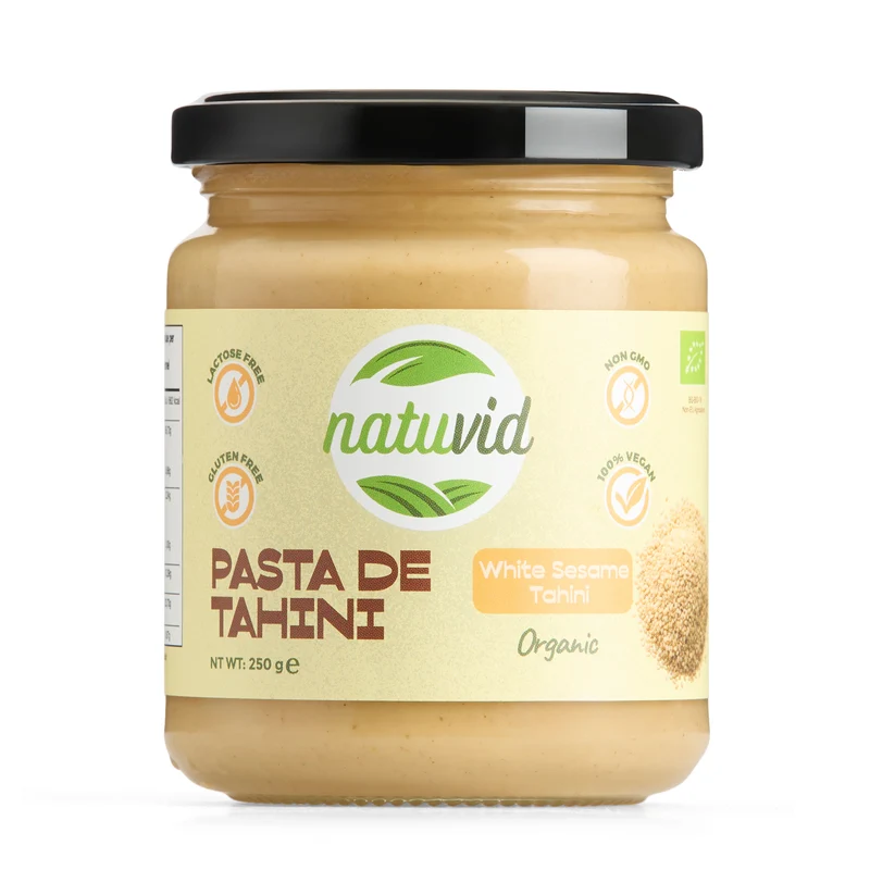Tahini BIO Natuvid | 250g | 100% Natural | Sin Azúcar Añadido, Sin Gluten, Sin Lactosa – Vegana, Sin Aditivos