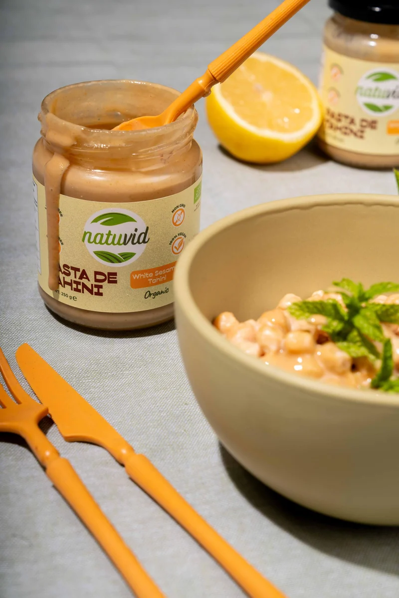 Tahini BIO Natuvid | 250g | 100% Natural | Sin Azúcar Añadido, Sin Gluten, Sin Lactosa – Vegana, Sin Aditivos