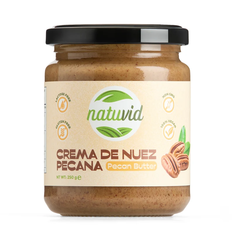 Crema de Nuez Pecana Natuvid | 100% NATURAL | 250gr | SIN GLUTEN | SIN LACTOSA | 100% VEGANA | NON-GMO