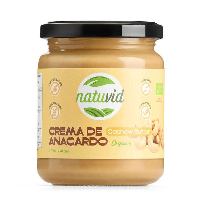 Crema de Anacardo BIO Natuvid | 250gr | SIN GLUTEN | SIN LACTOSA | 100% NATURAL | NON-GMO