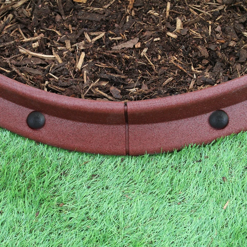 Bordes De Césped Terracota Flexibles Jardín Bordes De Césped Paquete De 6 X 1.2m