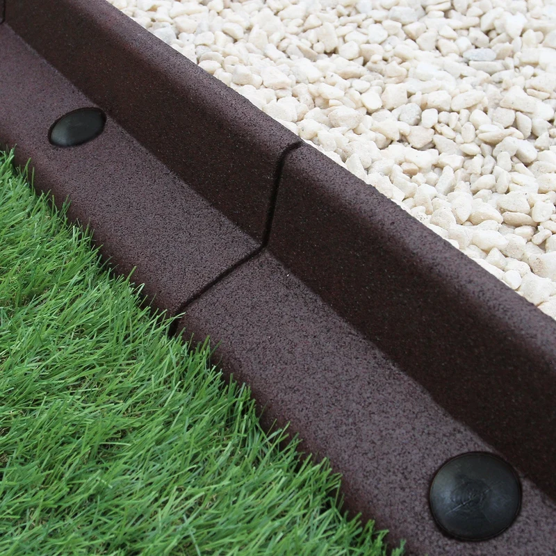 Bordes De Césped Marrón Flexibles Jardín Bordes De Césped Paquete De 4 X 1.2m