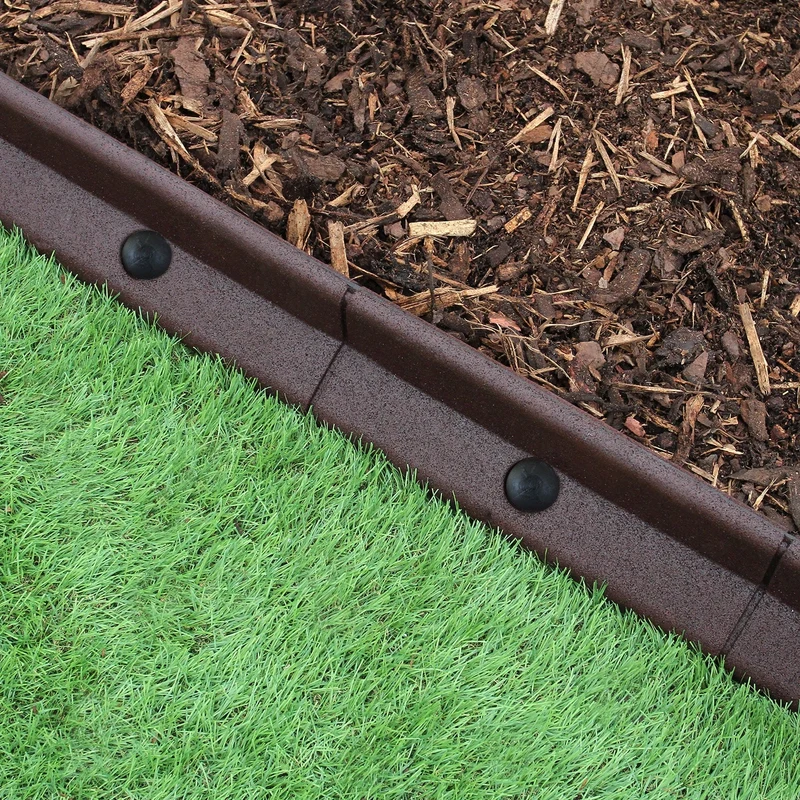 Bordes De Césped Marrón Flexibles Jardín Bordes De Césped Paquete De 4 X 1.2m