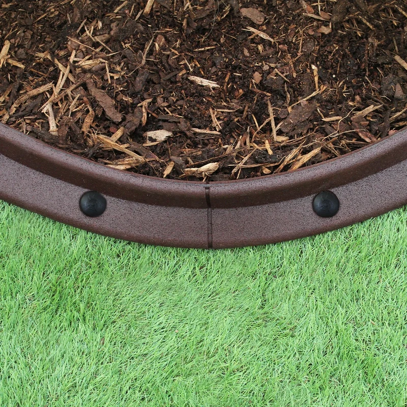 Bordes De Césped Marrón Flexibles Jardín Bordes De Césped Paquete De 4 X 1.2m
