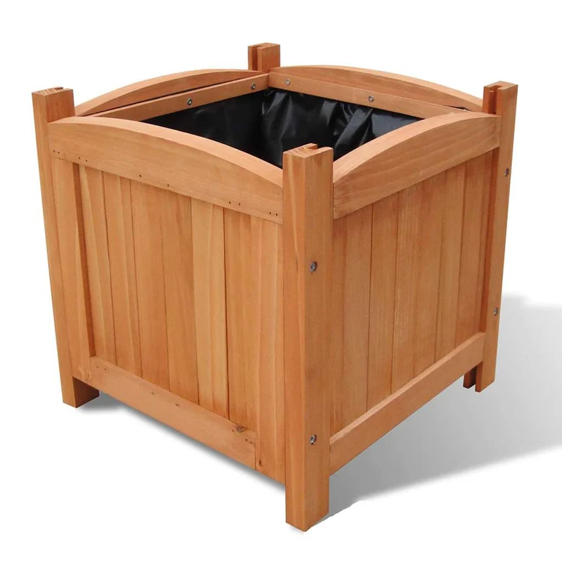 Juego De Arriates De Madera 2 Unidades 30x30x30 Cm